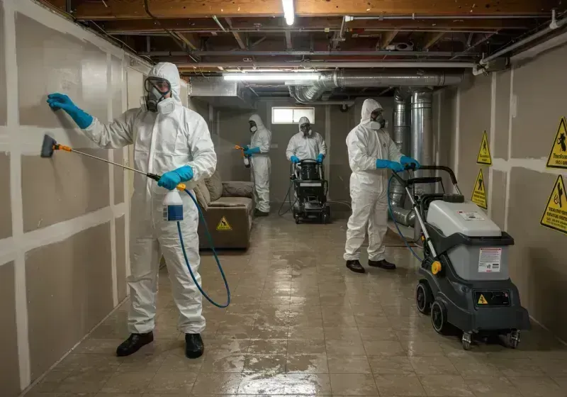 Basement Moisture Removal and Structural Drying process in Chino Hills, CA